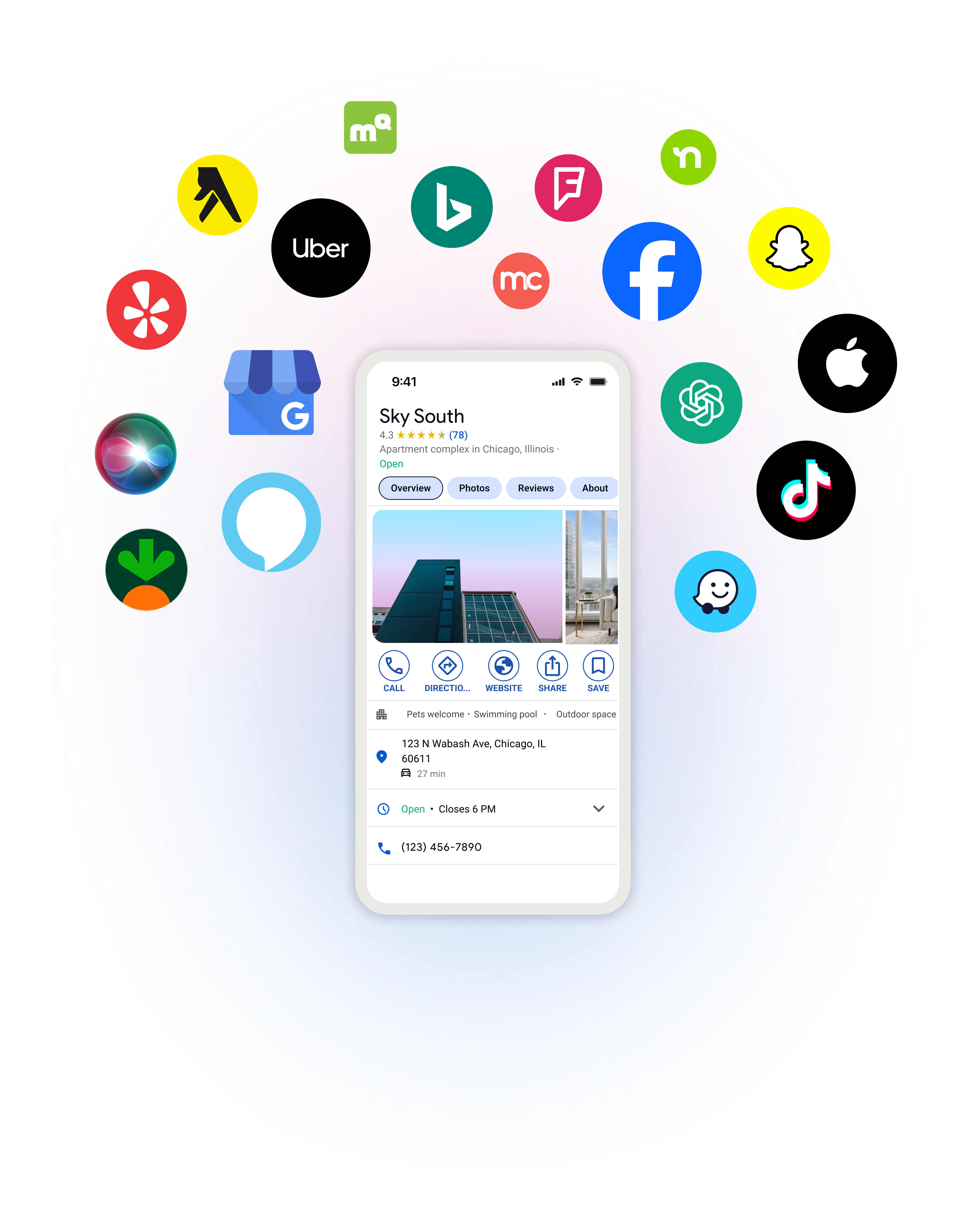 Mobile view of a GBP as the foundation for local directory management across 60+ channels